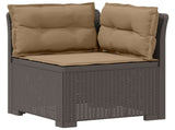 5-Seater Garden Sofa with Cushions Rattan Look PP Light Grey 3444064