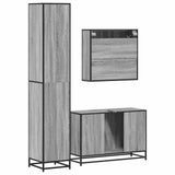 3 Piece Bathroom Furniture Set Grey Sonoma Engineered Wood 3301073