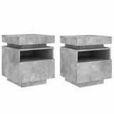 Bedside Cabinets with LED Lights 2 pcs Concrete Grey 40x39x48.5 cm 836791