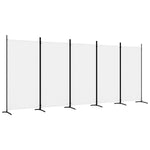 ZNTS 5-Panel Room Divider White 433x180 cm Fabric 350266