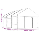 Gazebo with Roof White 6.69x4.08x3.22 m Polyethylene 3155487