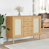 Sideboard SENJA Rattan Look Brown 112x40x80 cm Solid Wood Pine 358025