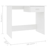 ZNTS Desk White 100x50x76 cm Engineered Wood 800549