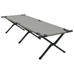 Folding Camping Bed Folding Manual Grey Oxford fabric 42003183