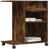 Printer Stand with Wheels Smoked Oak 60x40x68.5 cm 840643