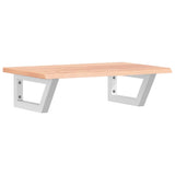 Basin Shelf Wall Mounted Steel and Solid Wood Oak 3302562