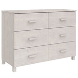 Sideboard HAMAR White 113x40x80 cm Solid Wood Pine 340449