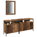 Bathroom Vanity Units with Shelf 3 pcs Brown Engineered wood 3332550