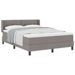 ZNTS Box Spring Bed with Mattress in Taupe, 140 x 200 cm, Fabric 3341108