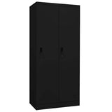 335968 Wardrobe Black 80x50x180 cm Steel