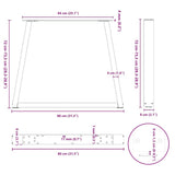 Dining Table Legs V-Shape 2 pcs Anthracite 80x cm Steel 4012574