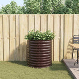 Garden Raised Bed Brown 80 x 80 x 81 cm Steel 42008136