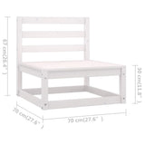4 Piece Garden Lounge Set White Solid Wood Pine 3075380