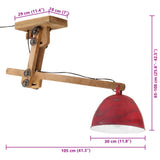 Ceiling Lamp 25 W Distressed Red 105x30x65-108cm E27 371927