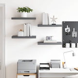 Floating Wall Shelves 4 pcs High Gloss Grey 50x23x3.8 cm MDF 323789