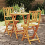 Bistro Set Folding 3 pcs Oil Natural Solid Acacia Wood 4105512