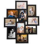 ZNTS Collage Photo Frame for 10x Picture Black MDF 332783