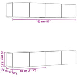 Wall Mounted TV cabinets 4 pcs Old Wood Engineered Wood 3328943