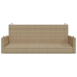 Swing Bench Beige 119x56x48 cm Poly Rattan 365628