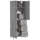 Highboard Grey Sonoma 69.5x34x180 cm Engineered Wood 3195921