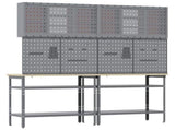 Work Bench Set with Lock 8 pcs Red and Grey Powder-Coated Steel 3321503