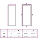 Interior Door White 76x201.5 cm Tempered Glass&Aluminium Slim 153666
