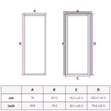 Interior Door Slim Black 76x201.5 cm Tempered Glass and Aluminium 155124