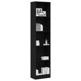 Bookcase Black Oak 40x24x176 cm Engineered Wood 862454