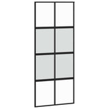 Sliding Door with Hardware Set Black 90x205 cm Tempered Glass 3375833