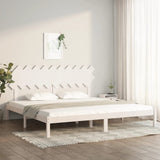 Bed Frame without Mattress White 200x200 cm Solid Wood 3104889