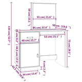 Dressing Table Grey 95x50x134 cm Solid Wood Pine 820089