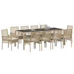 Garden Dining Set 11 pcs Beige Poly rattan 3334894