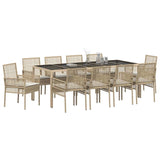 Garden Dining Set 11 pcs Beige Poly rattan 3334894