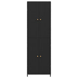 Garden Storage Cabinet Black 59x40x180 cm Poly Rattan 319872