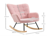 Soft Fleecey Rocking Wingback Chair - Pink T3398P344453