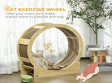 Cat Wheel with Brake, Scratching Pads - Oak Tone T3398P349958