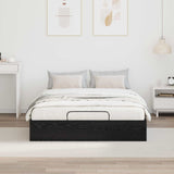 Ottoman Bed Frame Black Oak 203 x 140 x 25 cm Engineered Wood 3409230