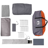 Tunnel Tent 4-Person Grey and Orange 740 x 370 x 220 cm 42004037