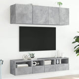 5 Piece TV Wall Units Concrete Grey Engineered Wood 3216514