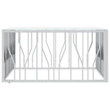 Coffee Table Silver 100x100x50 cm Stainless Steel and Glass 350067