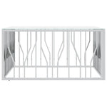 ZNTS Coffee Table Silver 100x100x50 cm Stainless Steel and Glass 350067