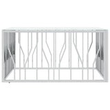 ZNTS Coffee Table Silver 100x100x50 cm Stainless Steel and Glass 350067