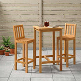 Outdoor Bar Set 3 pcs Untreated Solid Teak Wood 3422497