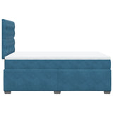 Box Spring Bed with Mattress Blue 120x190 cm Small Double Velvet 3290868