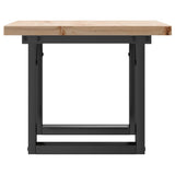 ZNTS Coffee Table O-Frame 50x50x35.5 cm Solid Wood Pine and Steel 3282725