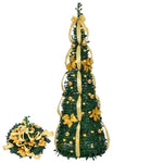 ZNTS 7 FT Fully Decorated Pre-lit Christmas Tree, Pop Up Artificial Xmas Tree with 100 Warm Lights 93796583