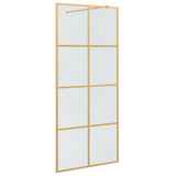 Walk-in Shower Wall Gold 90 x 195 cm Tempered Glass 42022058