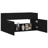 Sink Cabinet Black 90x38.5x46 cm Engineered Wood 804666