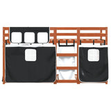 Bunk Bed without Mattress White&Black 90x200 cm Solid Wood Pine 3283946