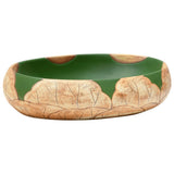 Countertop Basin Green and Brown Oval 59x40x15 cm Ceramic 155086